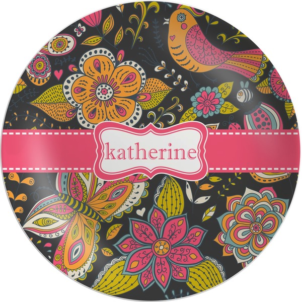 Custom Birds & Butterflies Melamine Plate (Personalized)