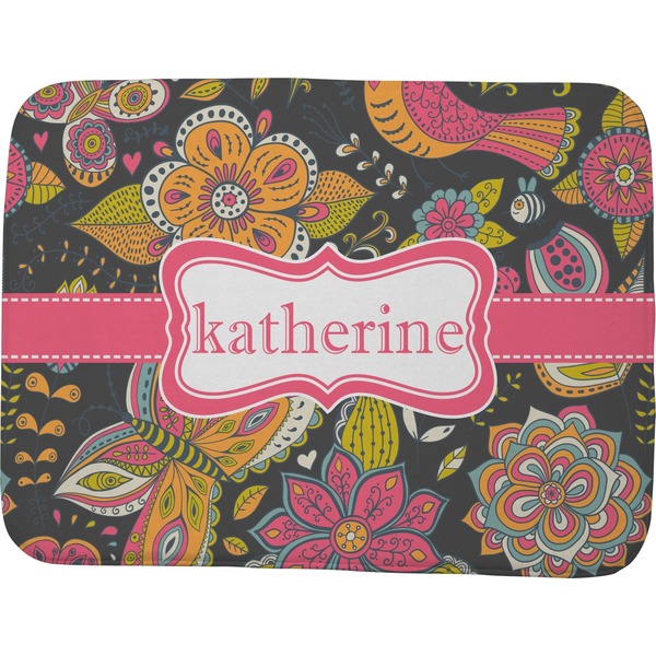 Custom Birds & Butterflies Memory Foam Bath Mat - 48"x36" (Personalized)