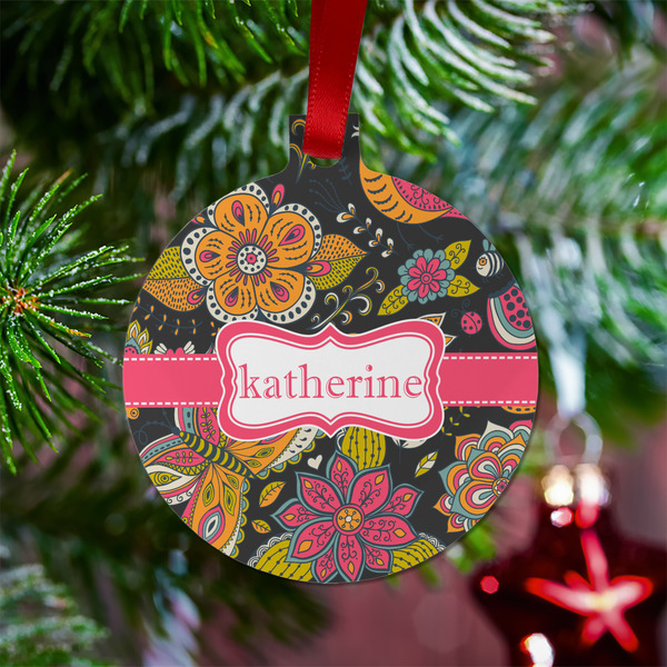 Birds & Butterflies Metal Ball Ornament - Lifestyle