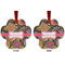 Birds & Butterflies Metal Paw Ornament - Front and Back