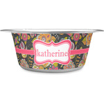 Birds & Butterflies Stainless Steel Dog Bowl (Personalized)