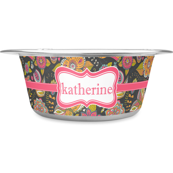 Custom Birds & Butterflies Stainless Steel Dog Bowl (Personalized)