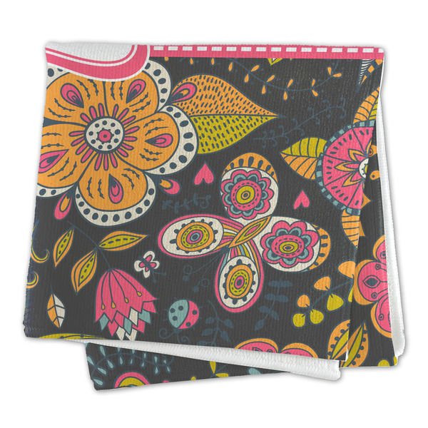Birds & Butterflies Microfiber Dish Rag - FOLDED (square)