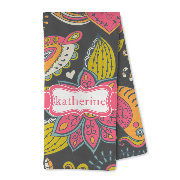 Custom Birds & Butterflies Kitchen Towel - Microfiber (Personalized)