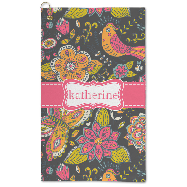 Custom Birds & Butterflies Microfiber Golf Towel - Large (Personalized)