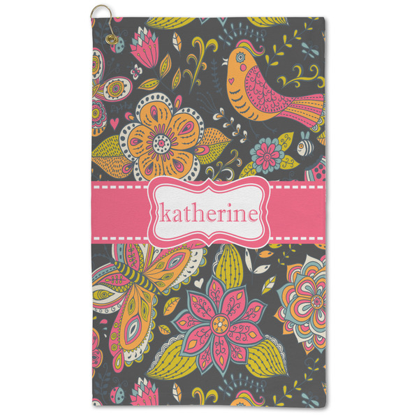 Custom Birds & Butterflies Microfiber Golf Towel (Personalized)