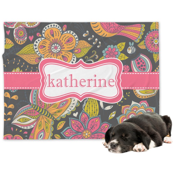 Custom Birds & Butterflies Dog Blanket - Regular (Personalized)