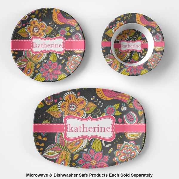 Birds & Butterflies Microwave & Dishwasher Safe CP Plastic Dishware - Group