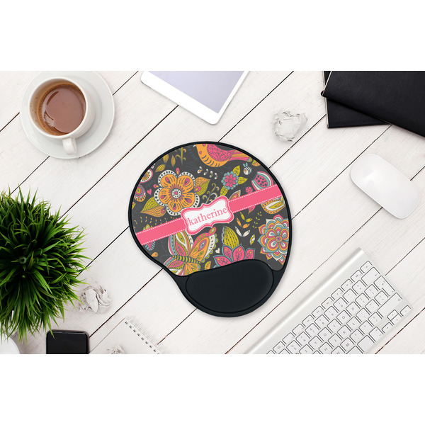 Birds & Butterflies Mouse Pad with Wrist Rest - LIFESYTLE 1