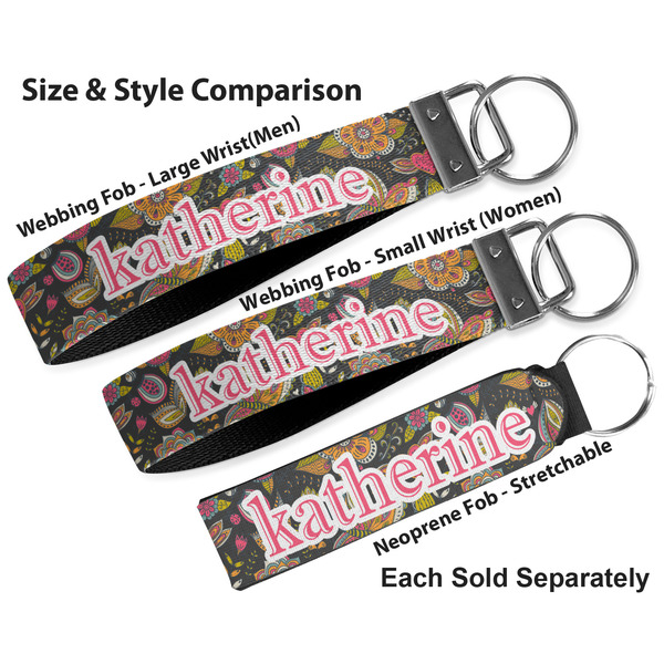 Birds & Butterflies Multiple Key Ring comparison sizes