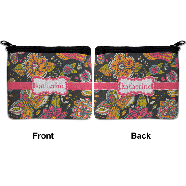 Birds & Butterflies Neoprene Coin Purse - Front & Back (APPROVAL)
