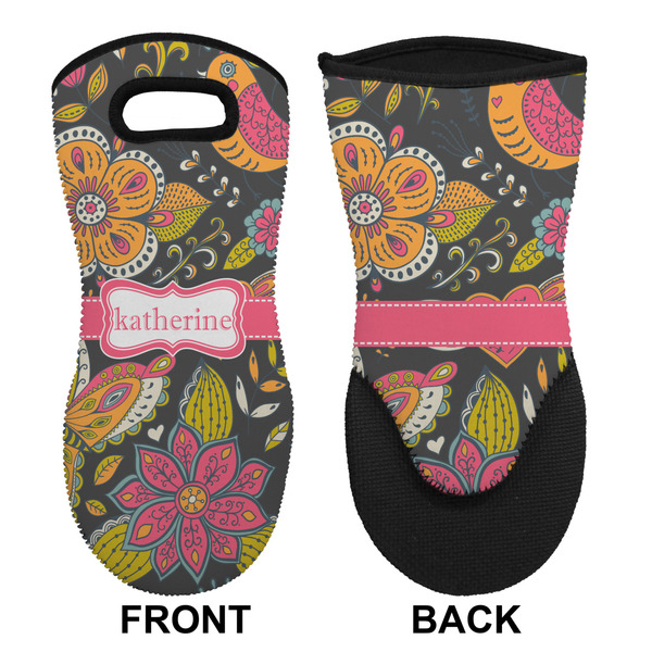 Birds & Butterflies Neoprene Oven Mitt (Front & Back)