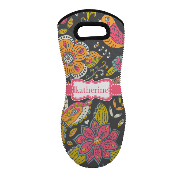 Custom Birds & Butterflies Neoprene Oven Mitt - Single w/ Name or Text