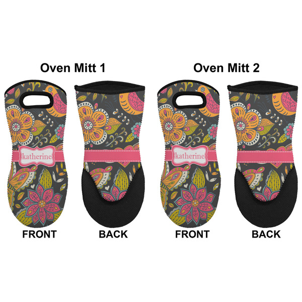 Birds & Butterflies Neoprene Oven Mitt - Set of 2 - Approval