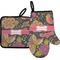 Birds & Butterflies Right Oven Mitt & Pot Holder Set w/ Name or Text