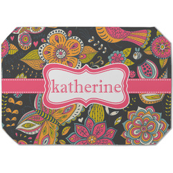 Birds & Butterflies Dining Table Mat - Octagon (Single-Sided) w/ Name or Text