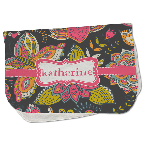 Custom Birds & Butterflies Burp Cloth - Fleece w/ Name or Text