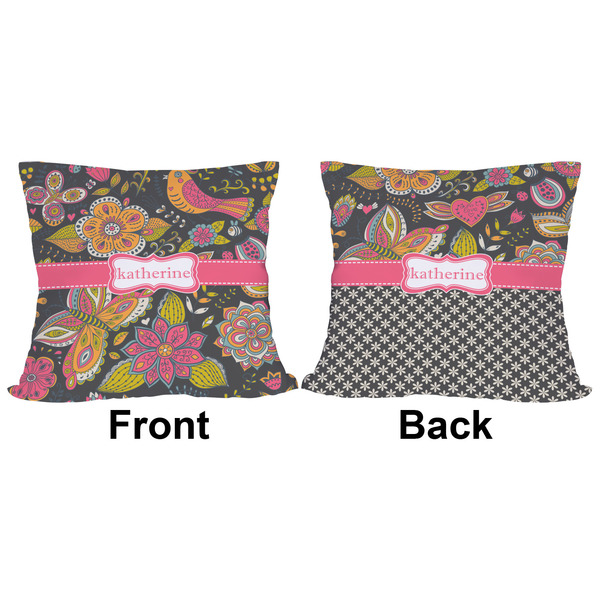 Birds & Butterflies Outdoor Pillow - 16x16