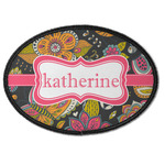 Birds & Butterflies Iron On Oval Patch w/ Name or Text