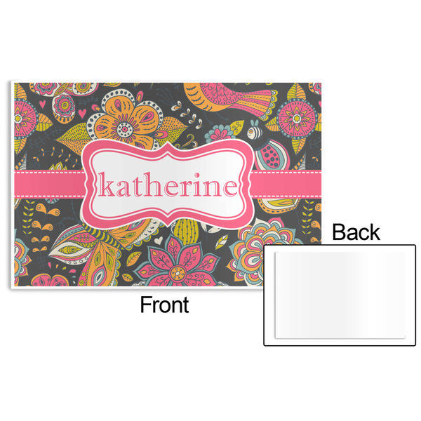 Birds & Butterflies Disposable Paper Placemat - Front & Back