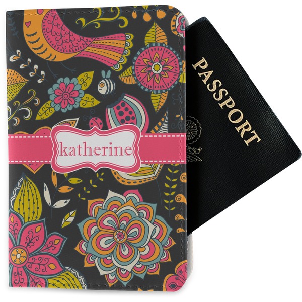 Custom Birds & Butterflies Passport Holder - Fabric (Personalized)