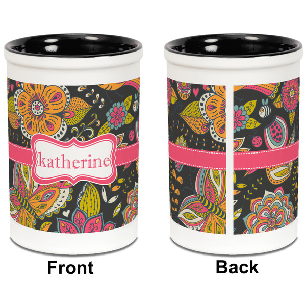 Birds & Butterflies Pencil Holder - Black - approval