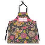 Birds & Butterflies Apron Without Pockets w/ Name or Text