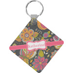 Birds & Butterflies Diamond Plastic Keychain w/ Name or Text