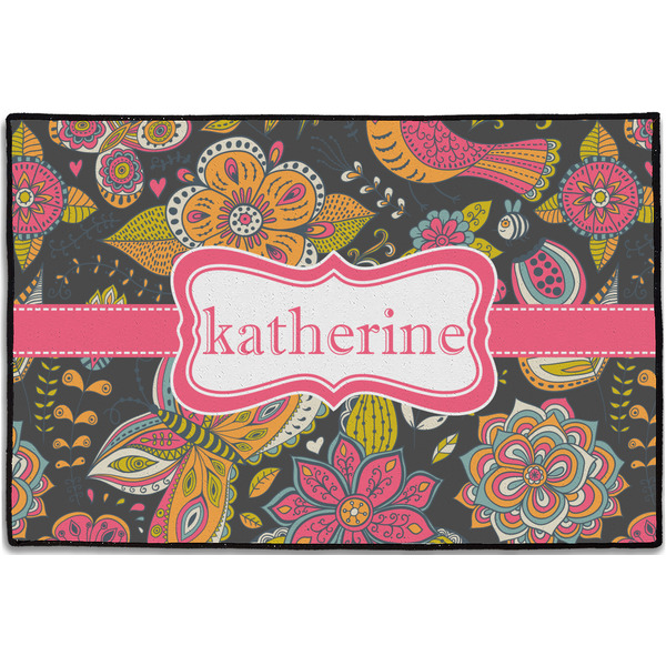 Custom Birds & Butterflies Door Mat - 36"x24" (Personalized)