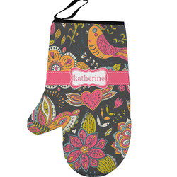 Birds & Butterflies Left Oven Mitt (Personalized)