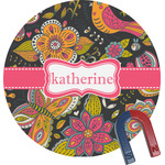 Birds & Butterflies Round Fridge Magnet (Personalized)