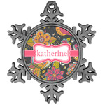 Birds & Butterflies Vintage Snowflake Ornament (Personalized)