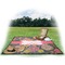 Birds & Butterflies Picnic Blanket - with Basket Hat and Book - in Use