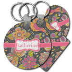 Birds & Butterflies Plastic Keychain (Personalized)