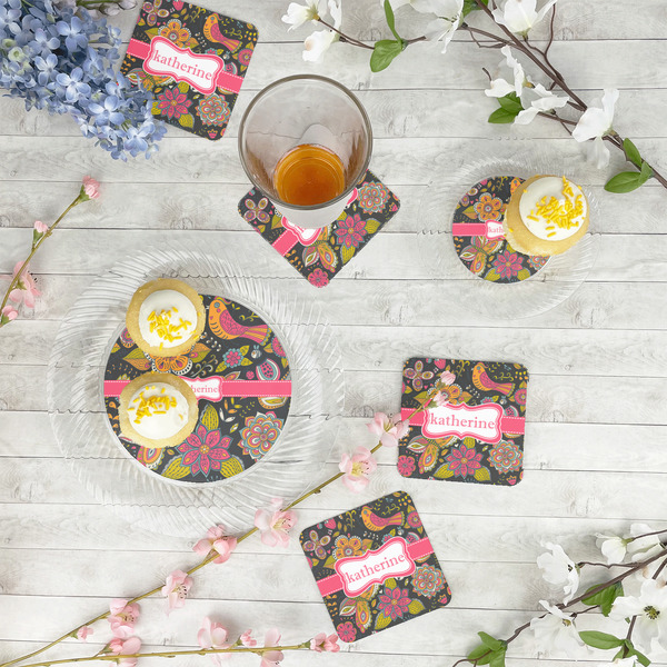 Birds & Butterflies Plastic Party Appetizer & Dessert Plates - In Context