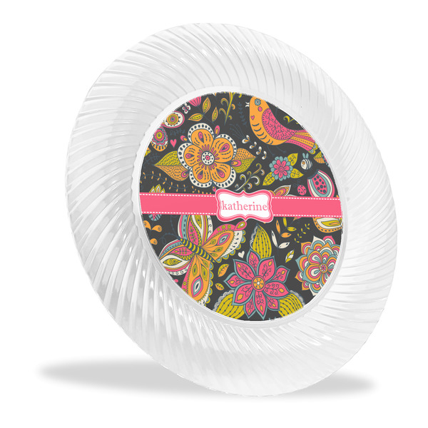 Custom Birds & Butterflies Plastic Party Dinner Plates - 10" (Personalized)