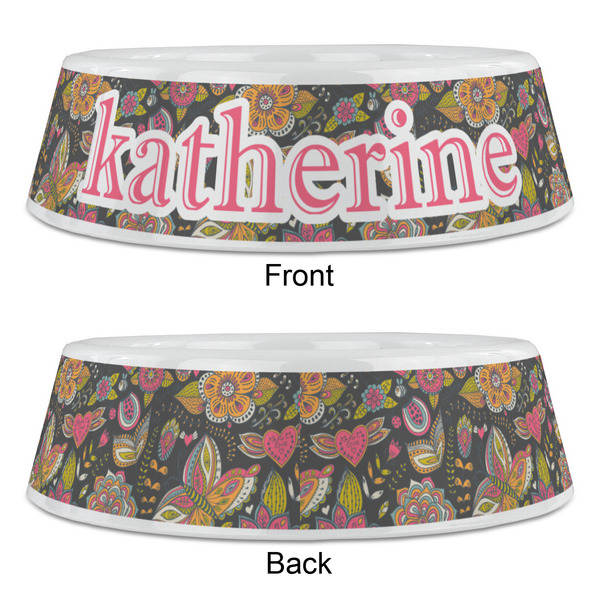 Birds & Butterflies Plastic Pet Bowls - Large - APPROVAL