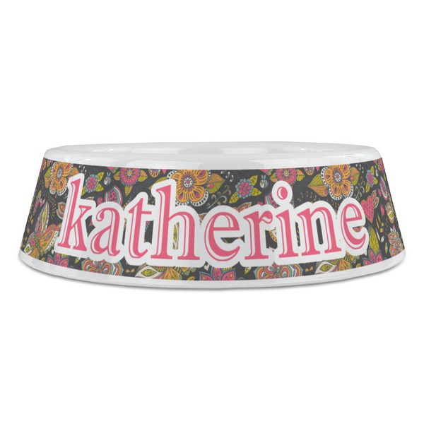 Birds & Butterflies Plastic Pet Bowls - Large - FRONT