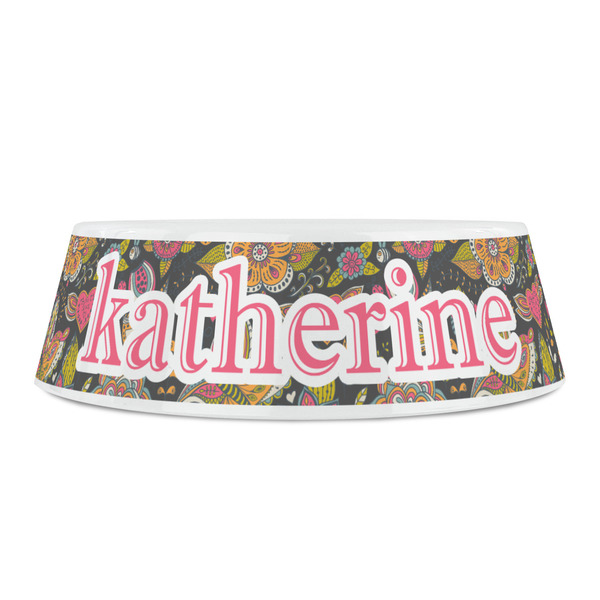 Birds & Butterflies Plastic Pet Bowls - Small - FRONT