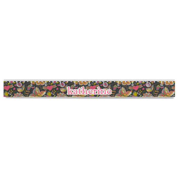Birds & Butterflies Plastic Ruler - 12" - FRONT