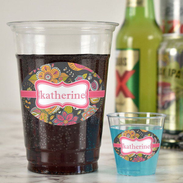 Birds & Butterflies Plastic Shot Glasses - In Context