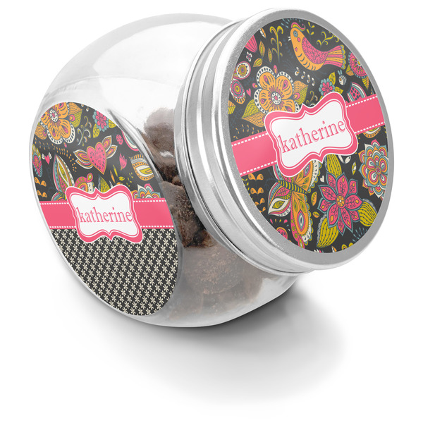 Custom Birds & Butterflies Puppy Treat Jar (Personalized)