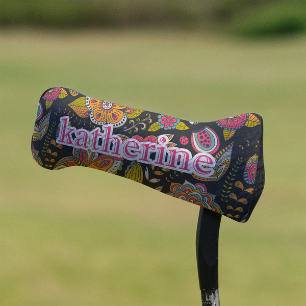 Birds & Butterflies Putter Cover - On Putter