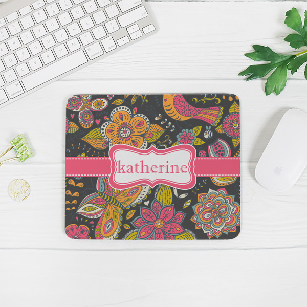Birds & Butterflies Rectangular Mouse Pad - LIFESTYLE 2