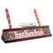 Birds & Butterflies Red Mahogany Nameplates with Business Card Holder - Angle