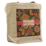 Birds & Butterflies Reusable Cotton Grocery Bag - Single (Personalized)