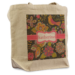 Birds & Butterflies Reusable Cotton Grocery Bag (Personalized)