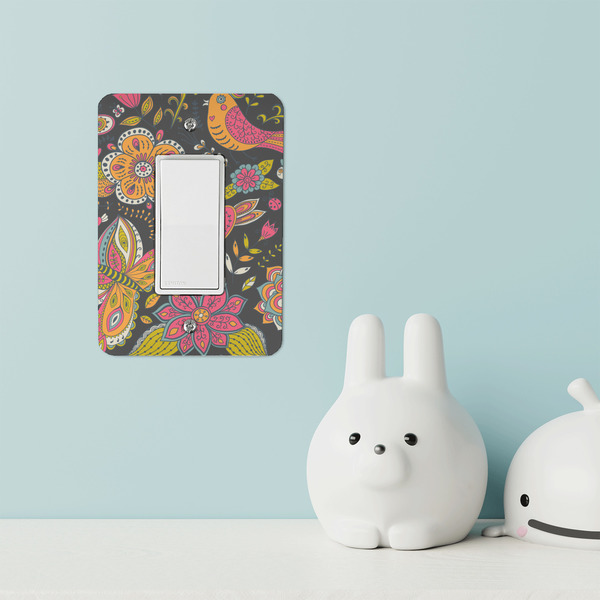 Birds & Butterflies Rocker Light Switch Covers - Single - IN CONTEXT