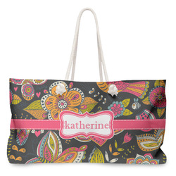 Birds & Butterflies Large Tote Bag with Rope Handles (Personalized)