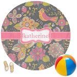 Birds & Butterflies Round Beach Towel (Personalized)